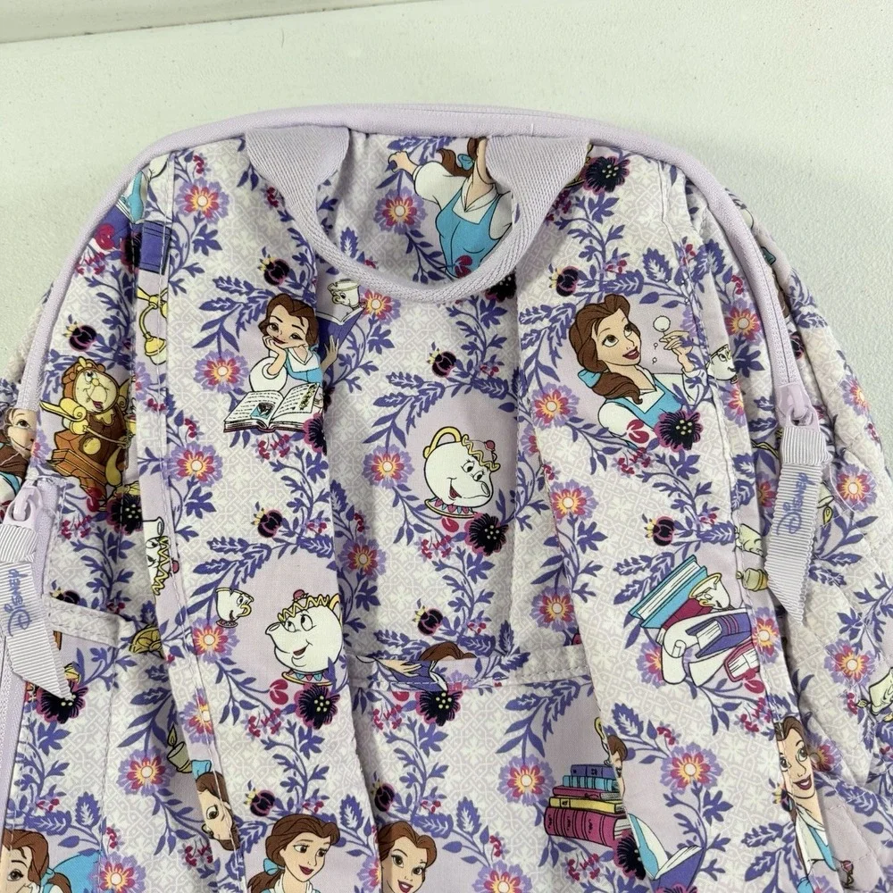 Vera Bradley Belle Floral Campus Backpack Beauty & Beast Disney Full Size Purple